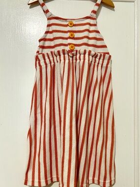 Vince Camuto Red and White Striped Knit Sundress for Girls